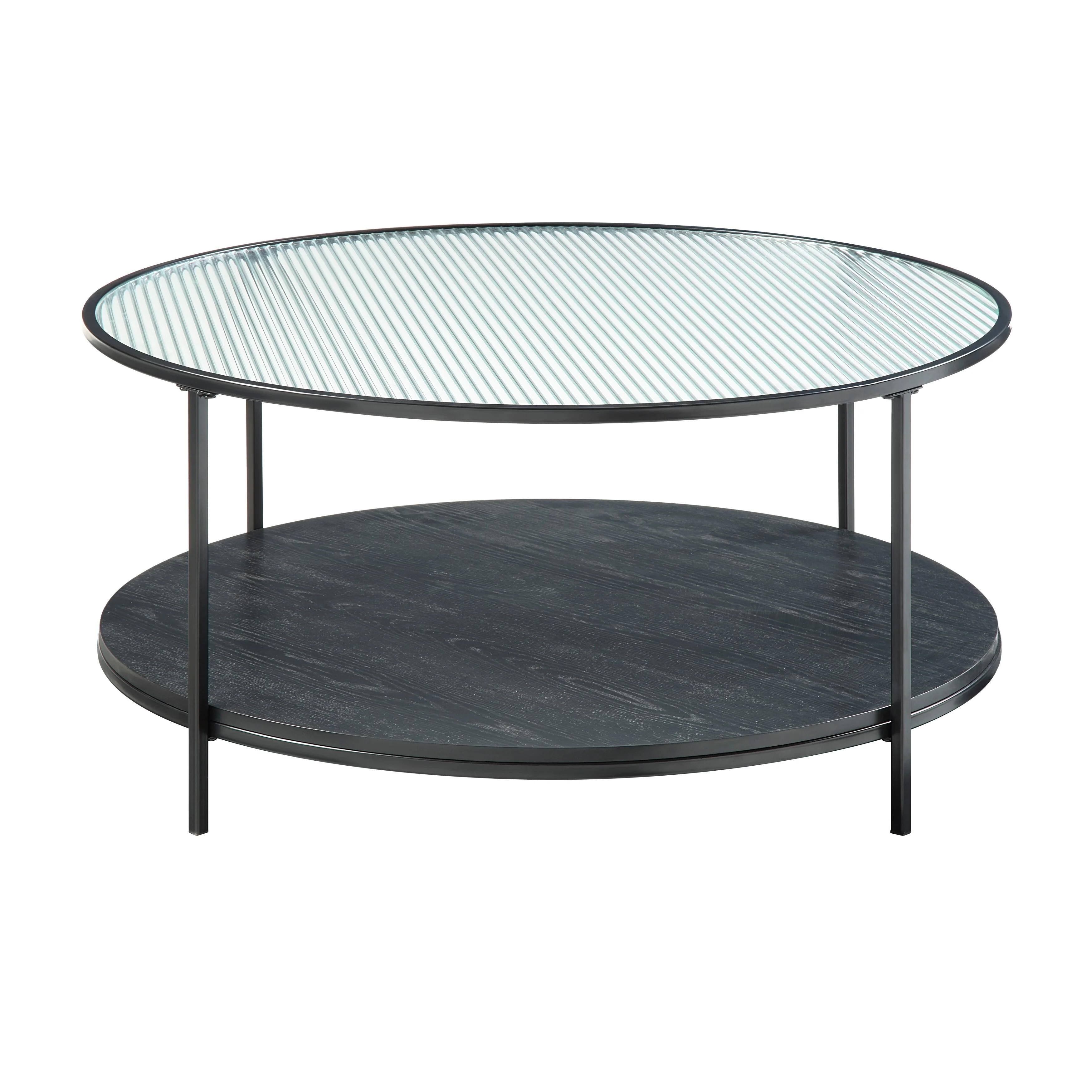 2pc Modern Occasional Table Set Coffee Table Glass Top End Table Metal