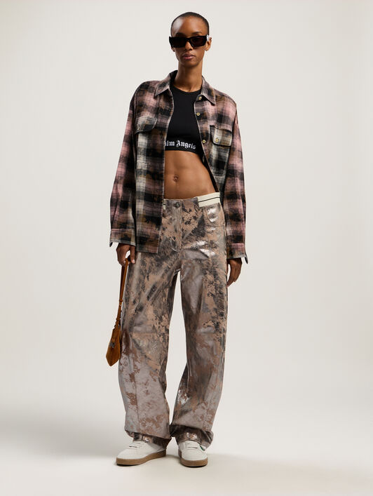 Laminated Leather Carrot Pant