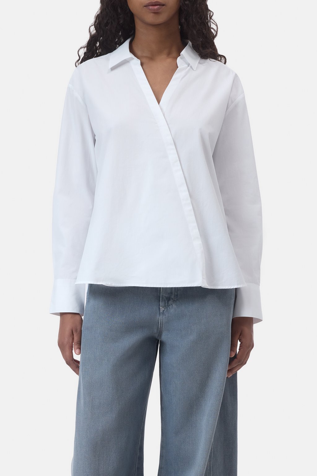 Asymmetrische Baumwoll-Bluse