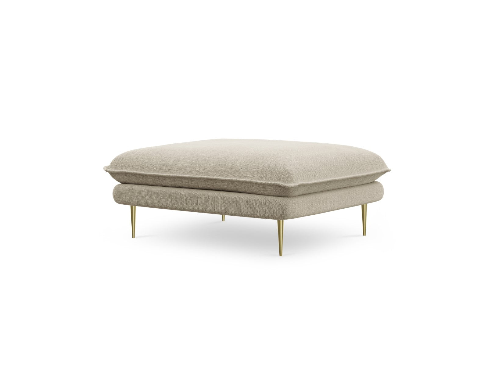 Cosmopolitan Design Poef Vienna structurele stof, beige - 73x93x43cm