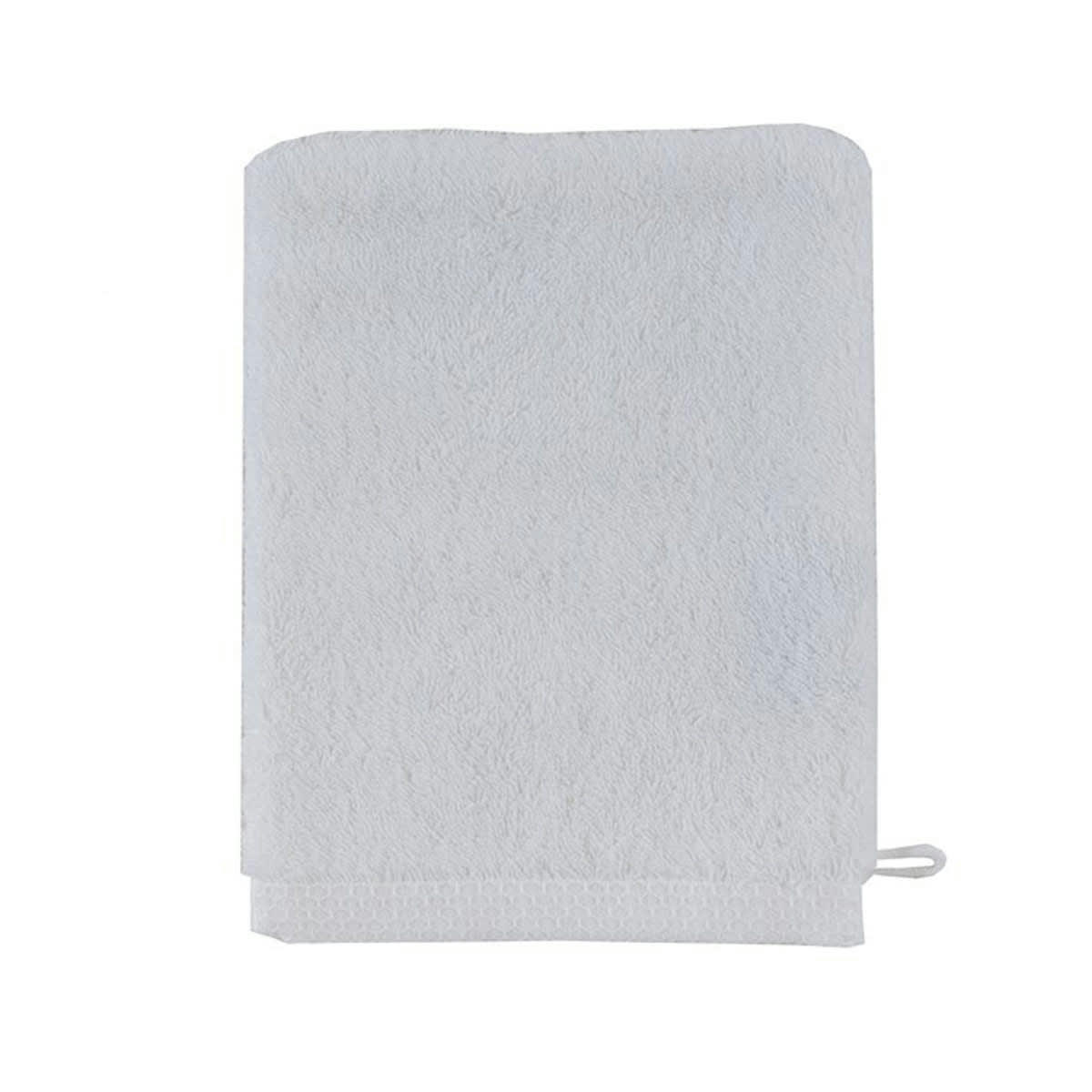 AQUA - Gant de toilette en coton blanc 16x21