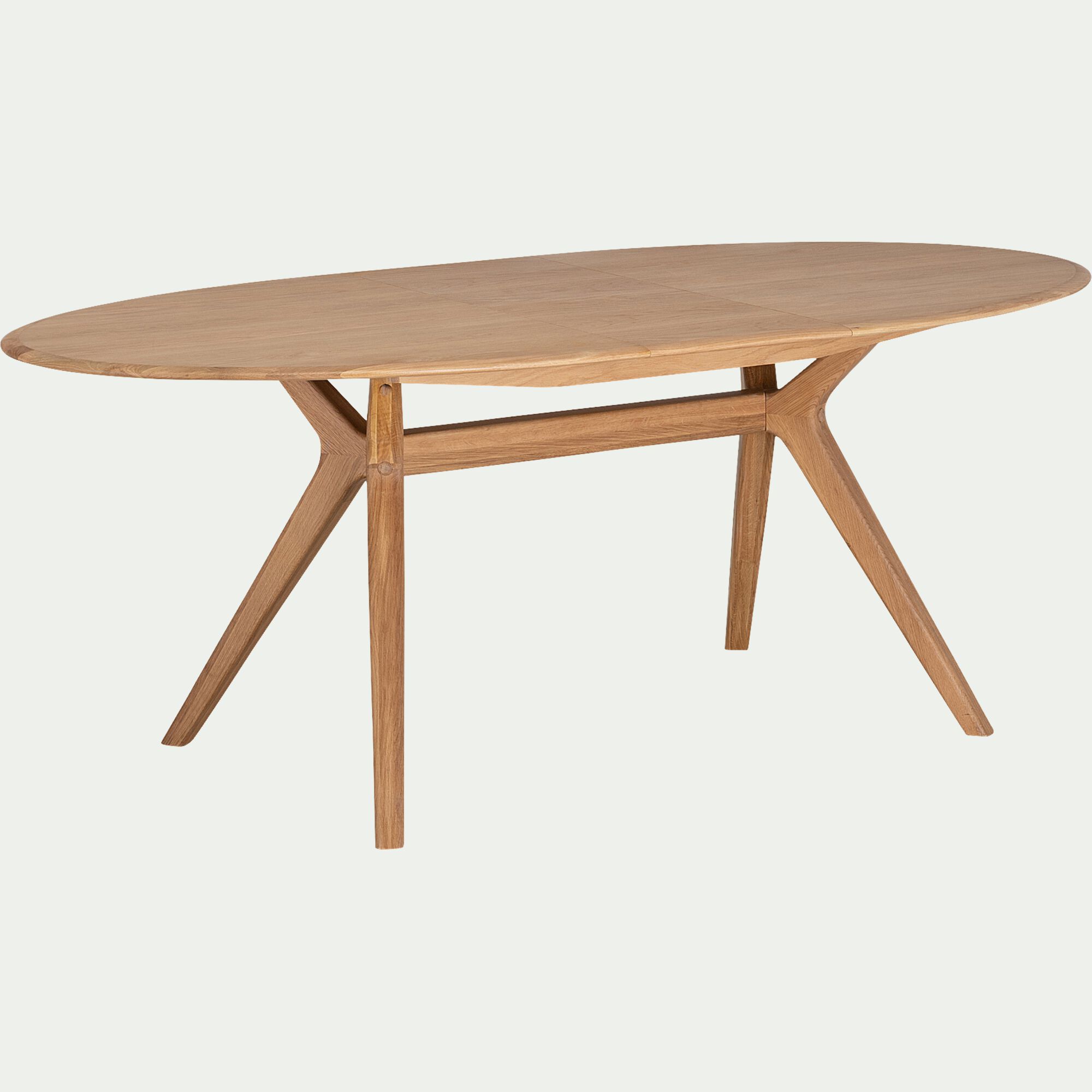 CARMEN - Table de repas ovale extensible bois massif - bois clair (6 à 8 places)