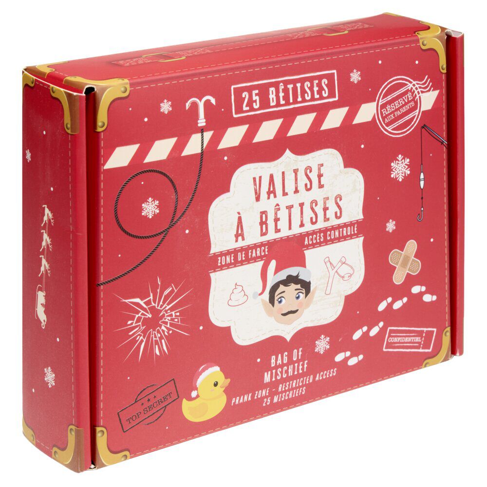 Valise à bêtises du lutin farceur 25 accessoires