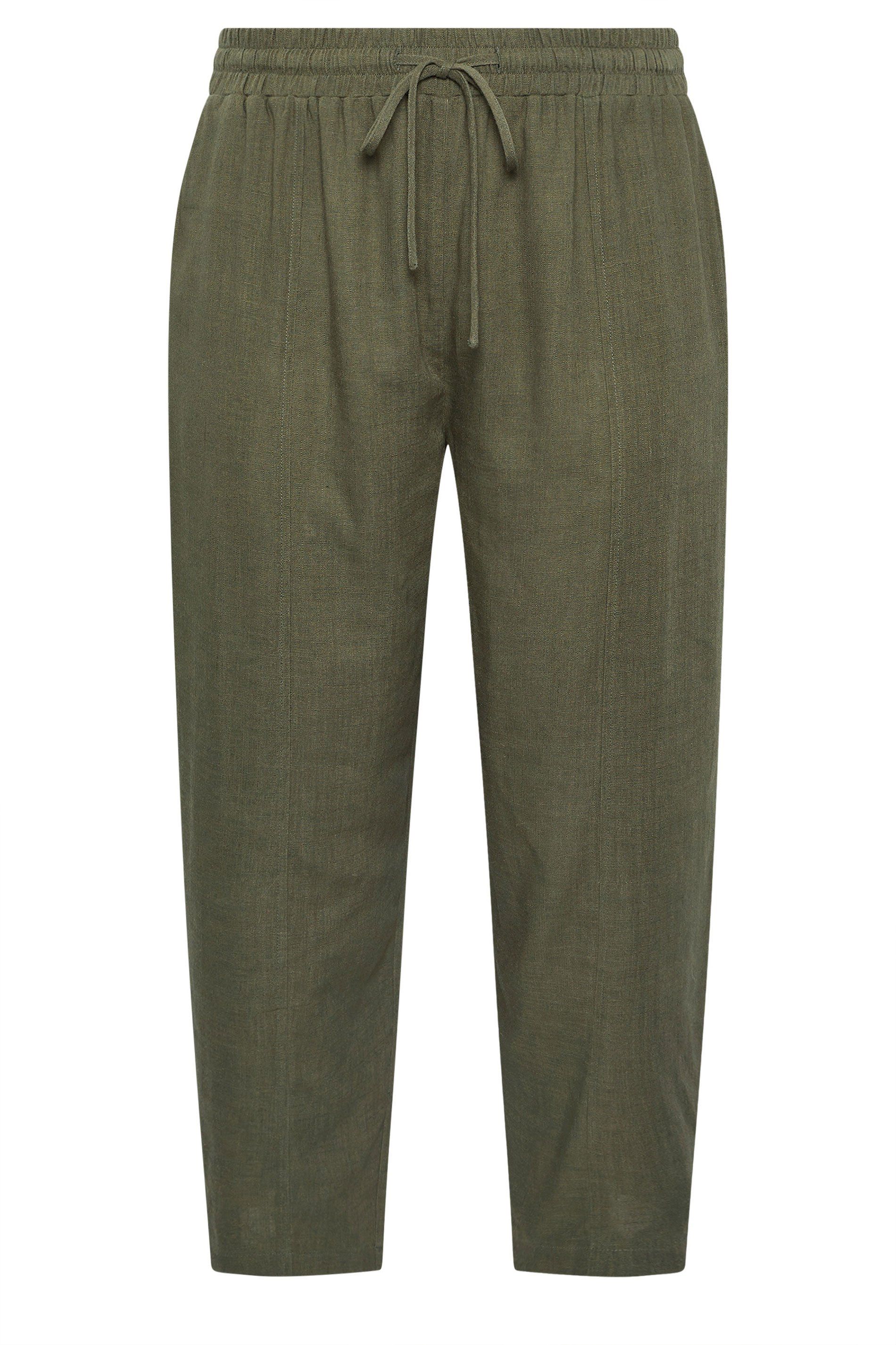 Yours Barrel Leg Linen Trousers