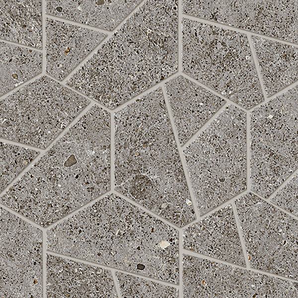 Mosaïque effet Pierre Calcaire Gris Fumé Hexa 28,5x25x0,9 cm Mat Domella - Sol et mur intérieur (vendu par carton de 0,428 m²) - R