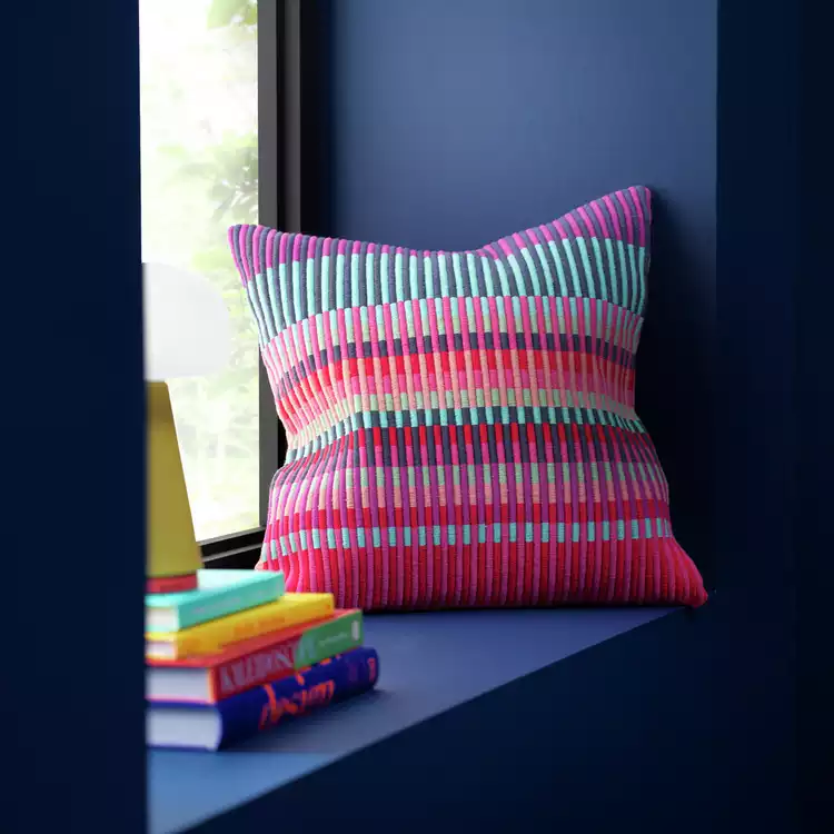 Margo Selby Buster Cushion - Red - 43x43cm