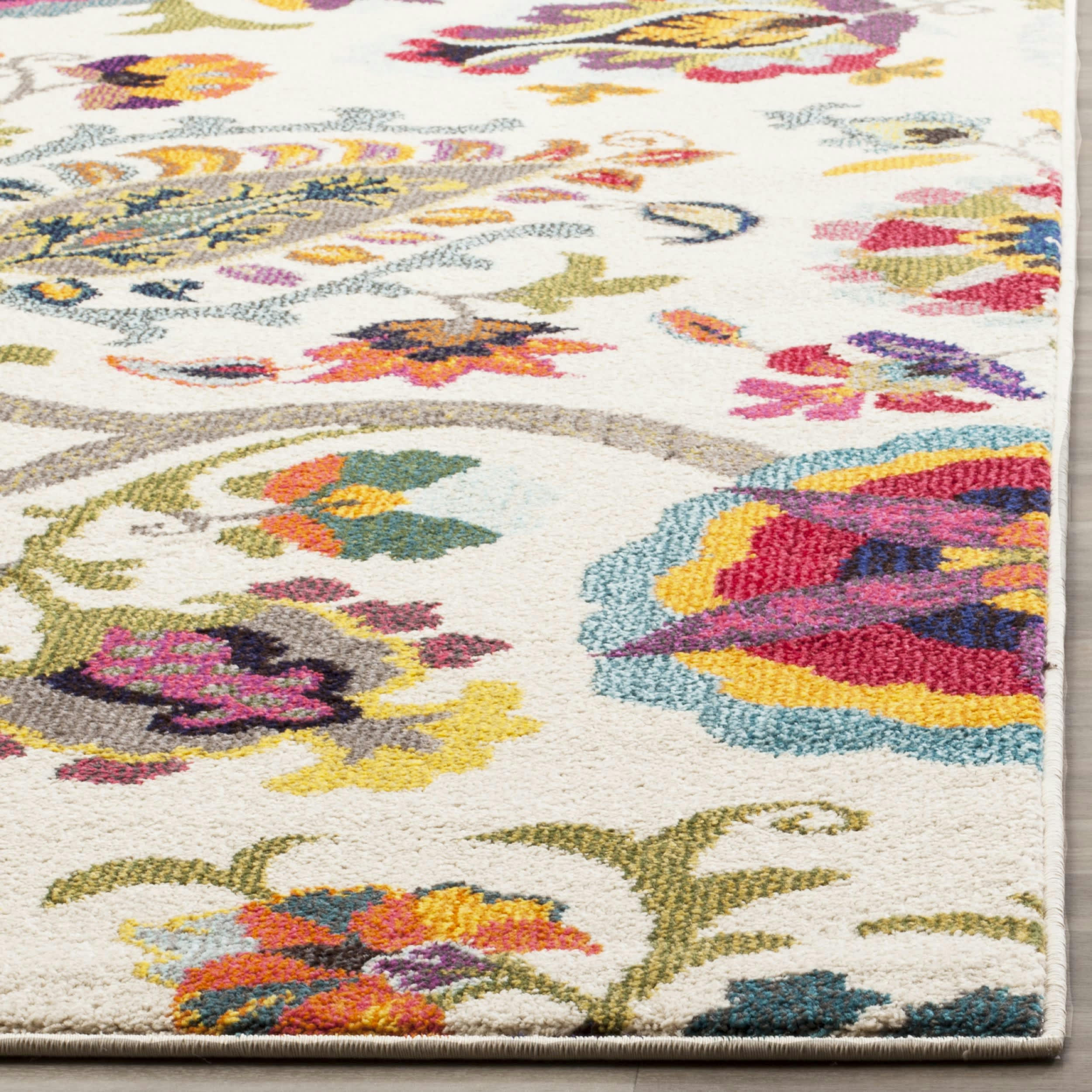 MONACO - Tapis de salon interieur en ivoire & multi, 91 x 152 cm