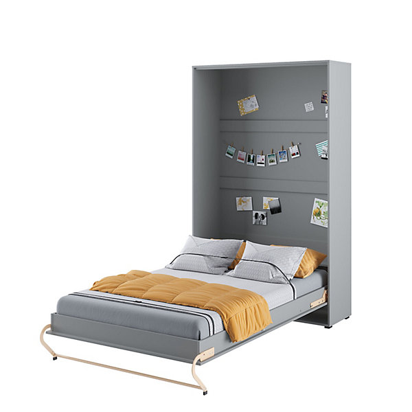 Lenart Lit escamotable Vertical 120x200cm Matelas inclus Gris Consus pro