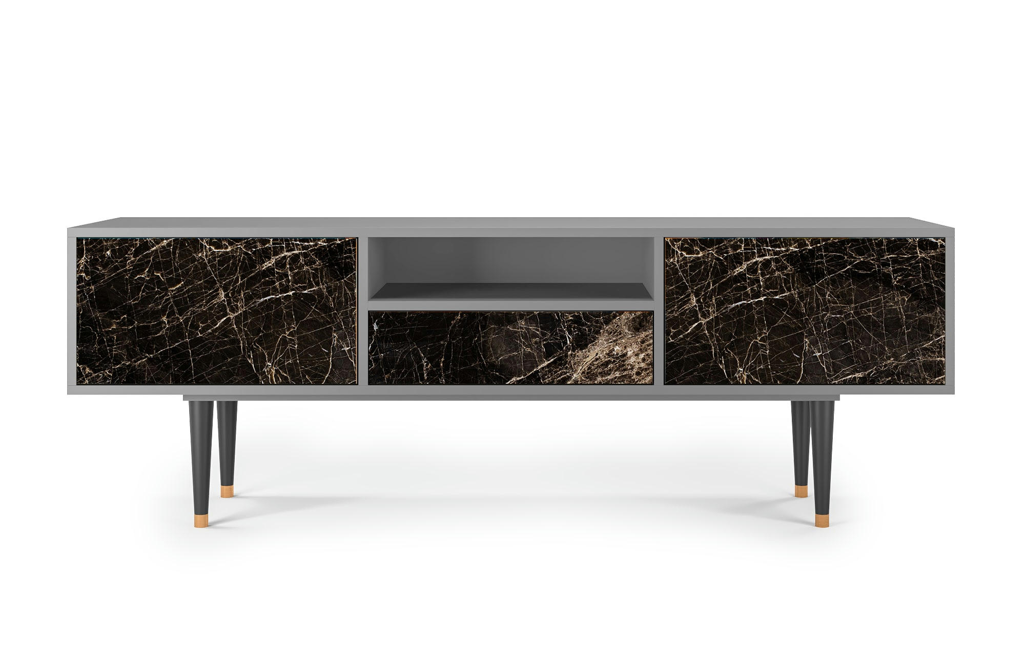 NIGHT ABYSS - Meuble TV  noir 1 tiroir et 2 portes L 170 cm