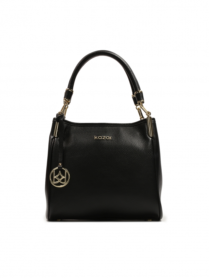 Universal black handbag with handles