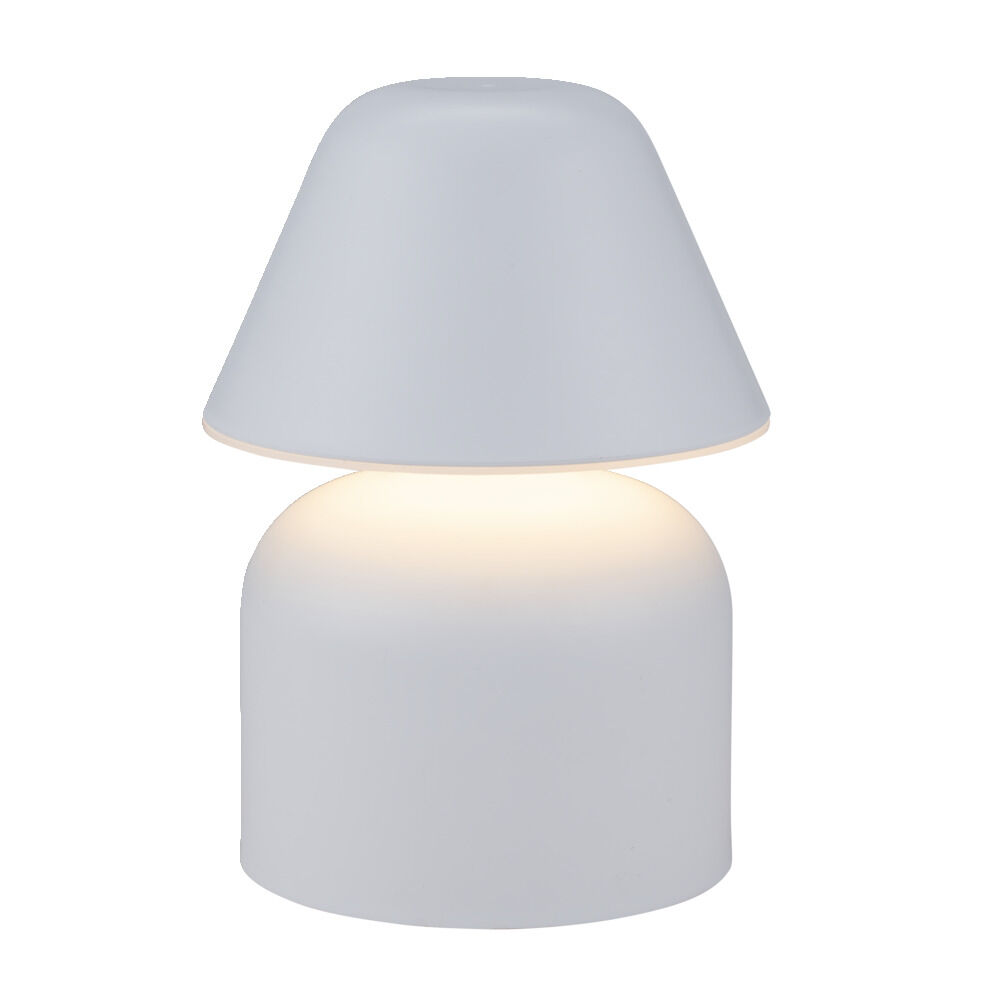 Lampe de table à poser en plastique blanc Ø12xH17cm
