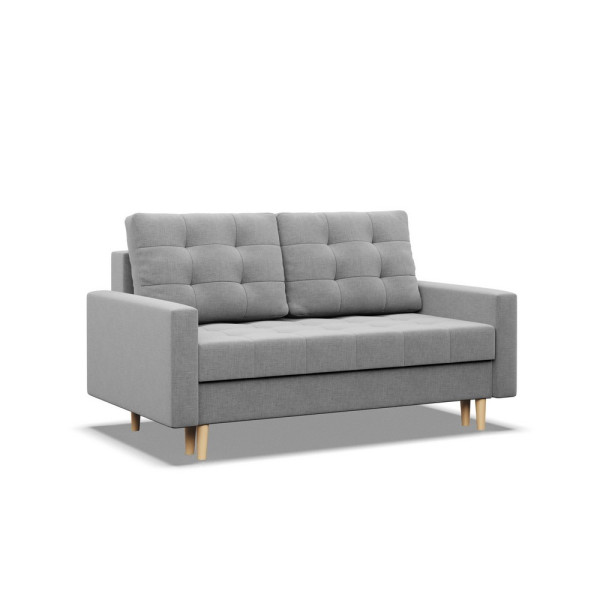 Sofa skandynawska, pikowana, NUBO, 152x92x92 cm, jasny szary | TYLETEGOTU