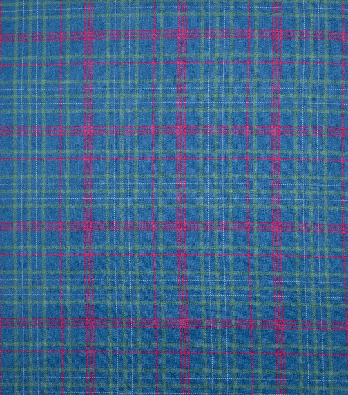 Super Snuggle Sam Blue Red Green Plaid Flannel Fabric