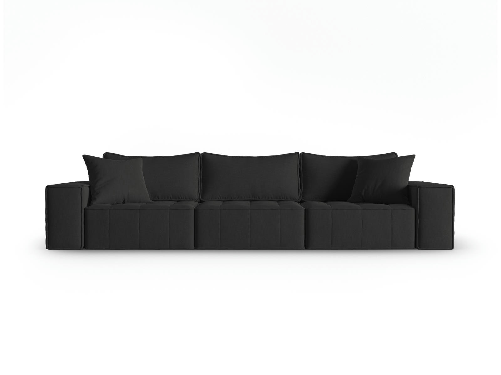 MIKE - Canapé modulable 5 places en tissu structurel noir