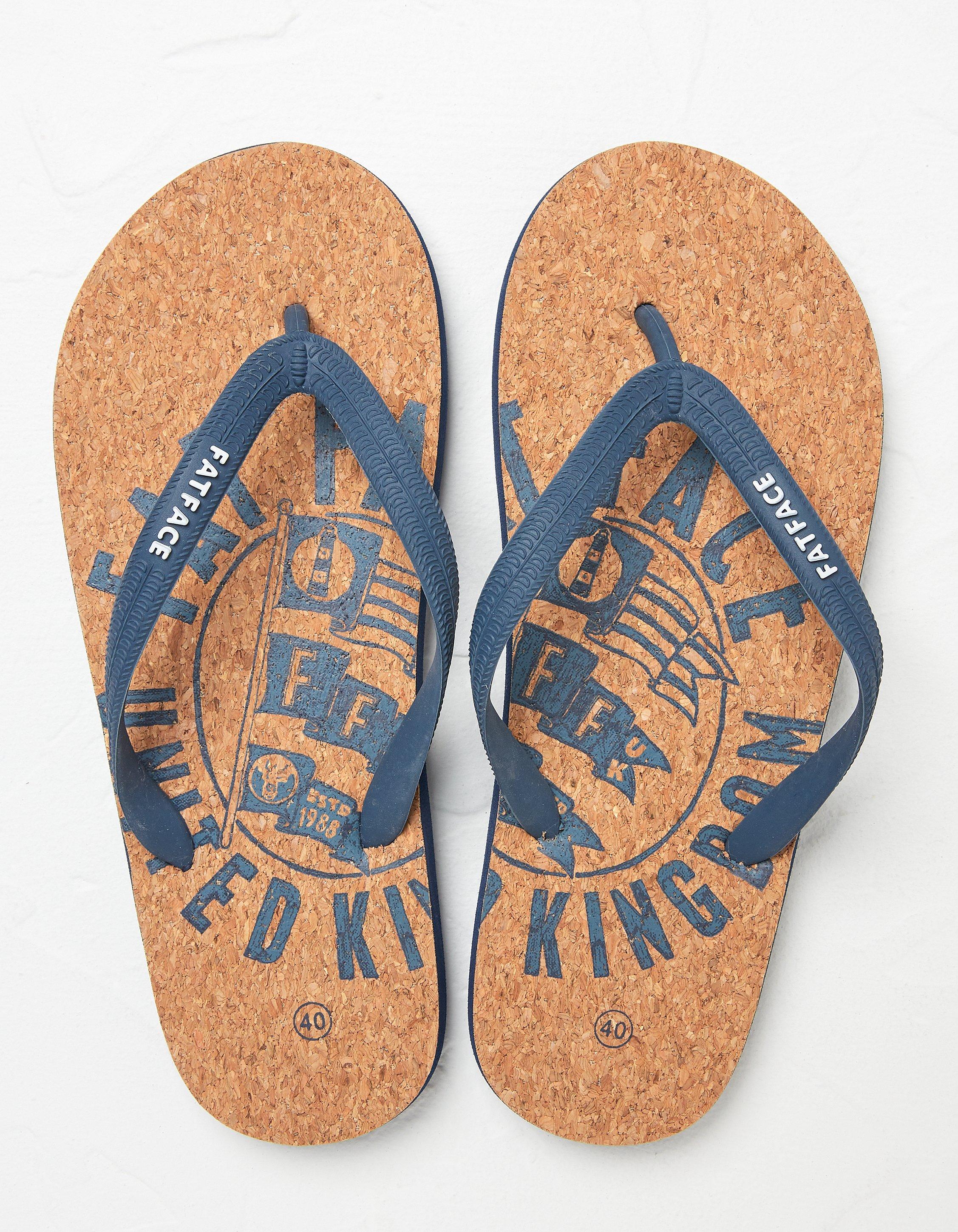 Henley Cork Logo Flip Flops