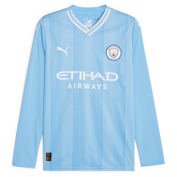 Phil Foden Manchester City Puma 2023/24 Home Replica Long Sleeve Player Jersey - Sky Blue
