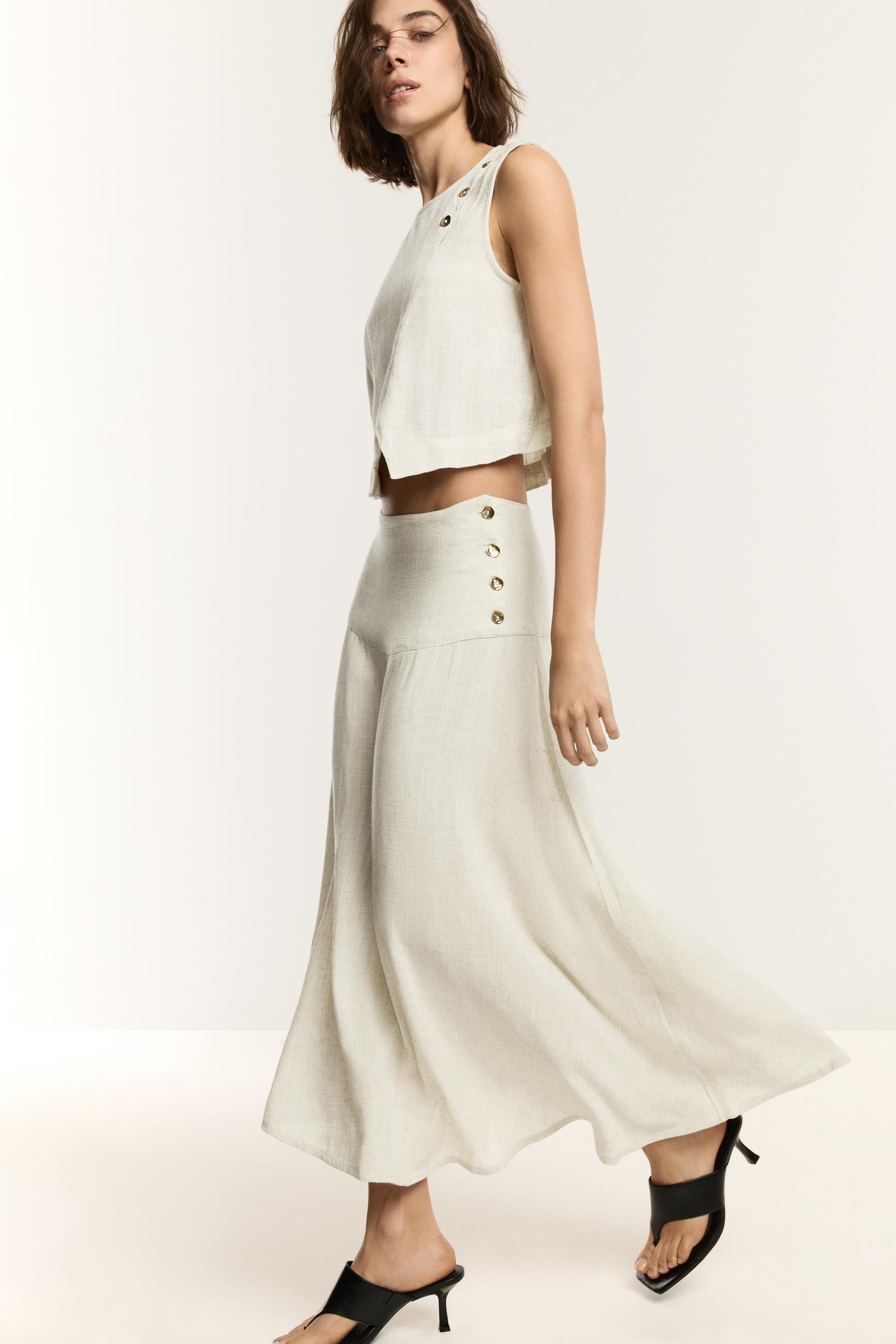 Falda midi denim ligero