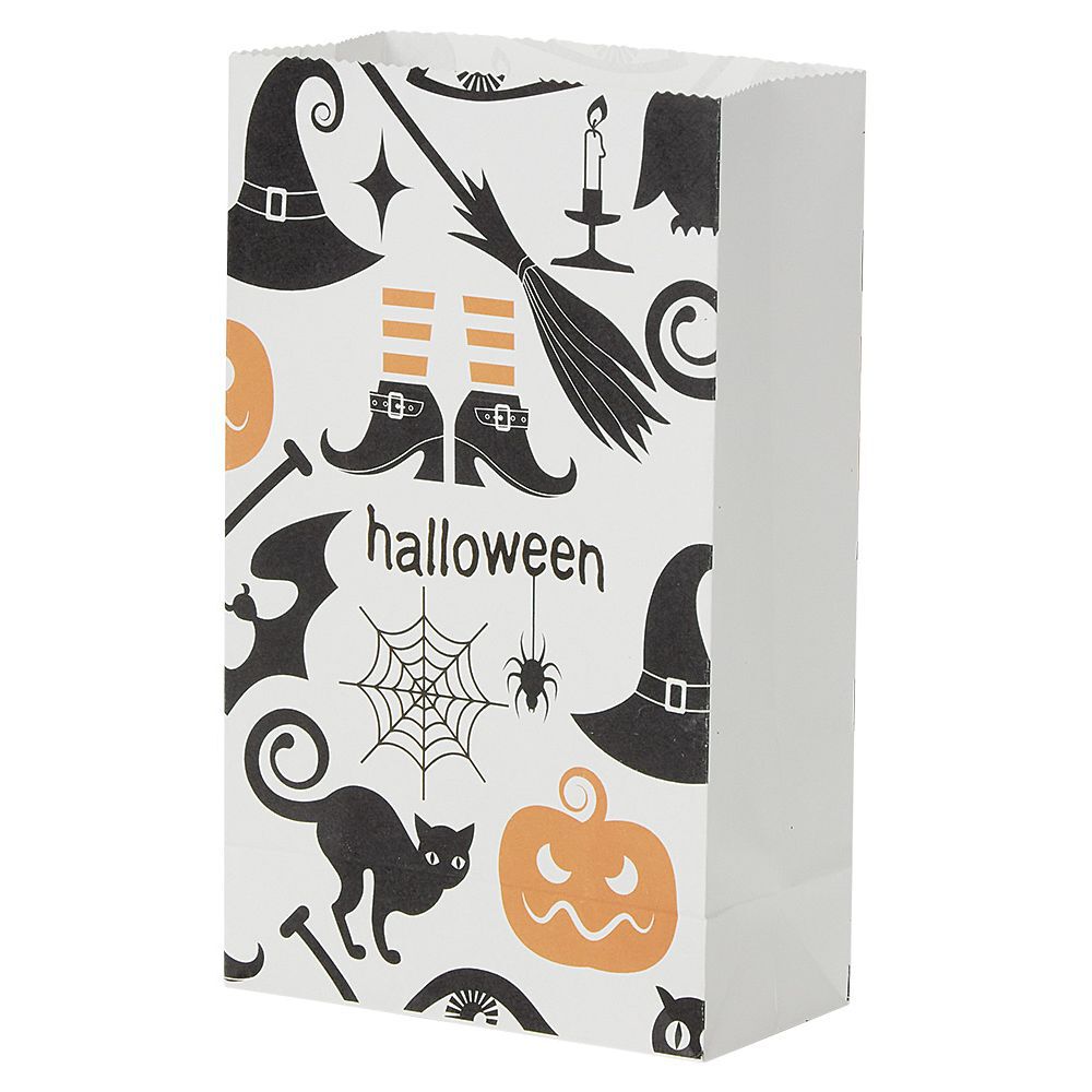 Sachet en papier décor Halloween x10