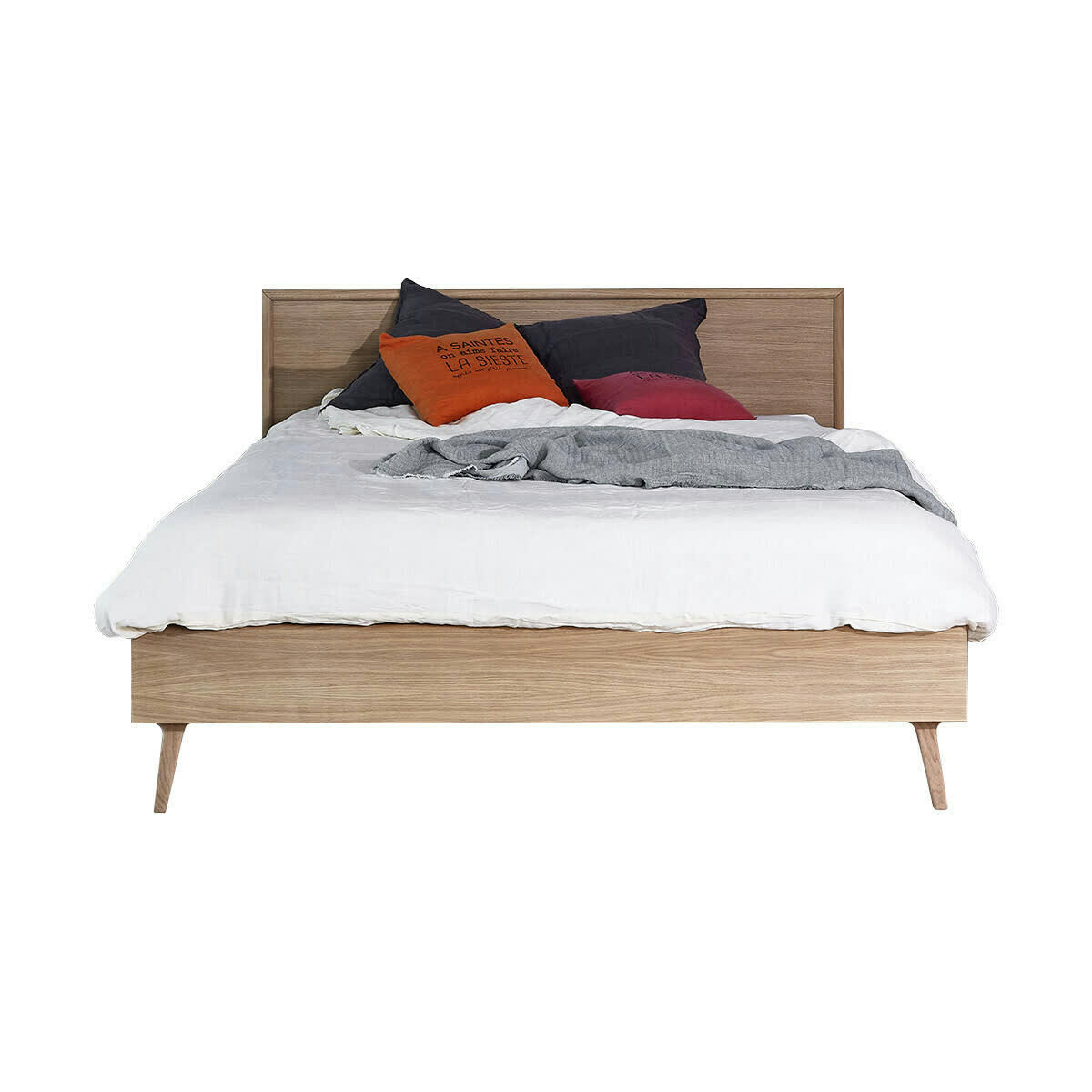 HOLDA - Pack lit avec matelas 140x200 cm bois massif bois