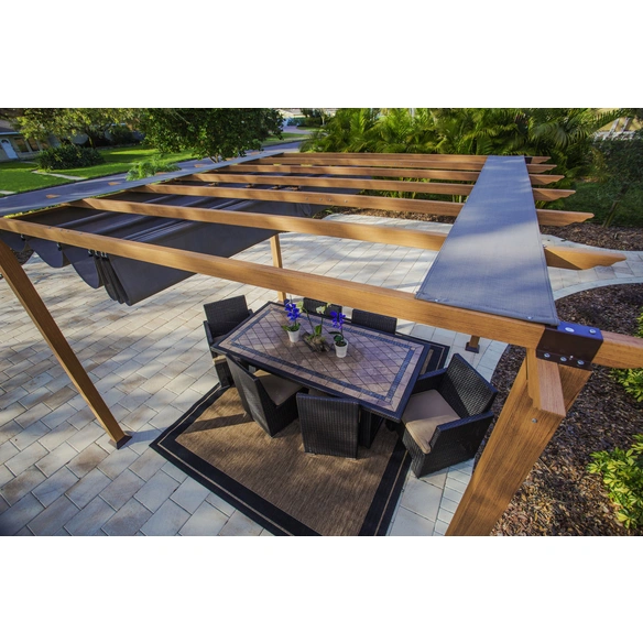 Pergola, flach, quadratisch, BxT: 350 x 350 cm, inkl. Dacheindeckung