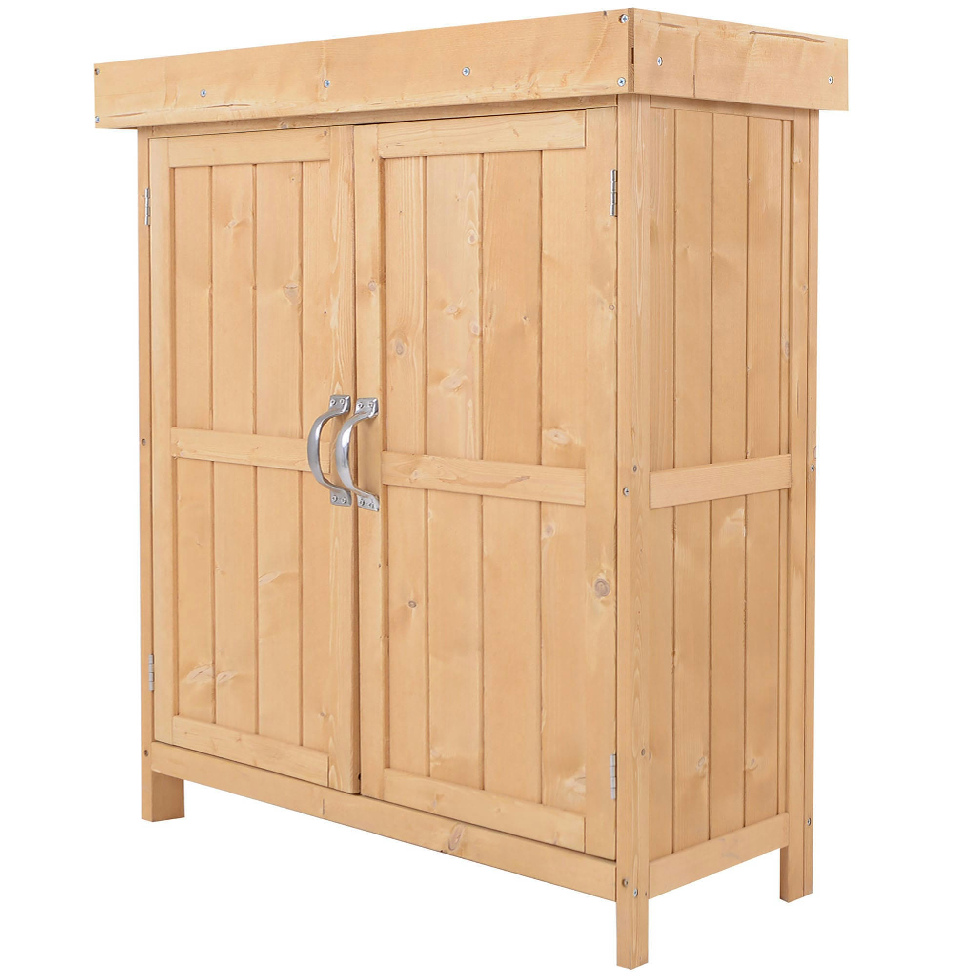 - Armoire de jardin sur pied 2 portes étagère toit bitumé relevable