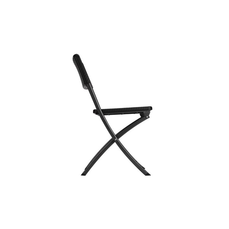 Chaise de jardin pliante imitation rotin noir