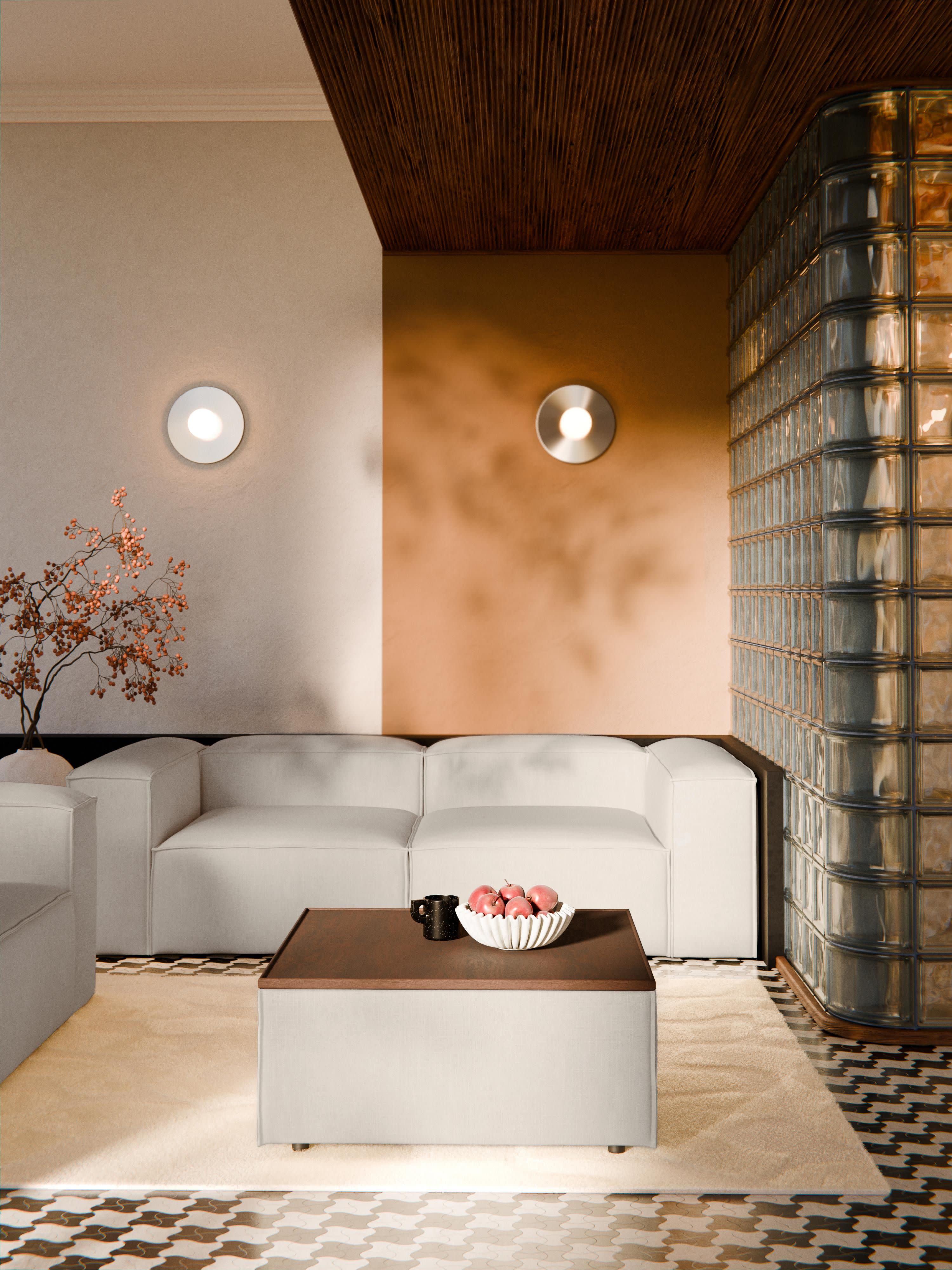 Sofa-Hocker Lennon aus Leinen-Mix mit Stauraum