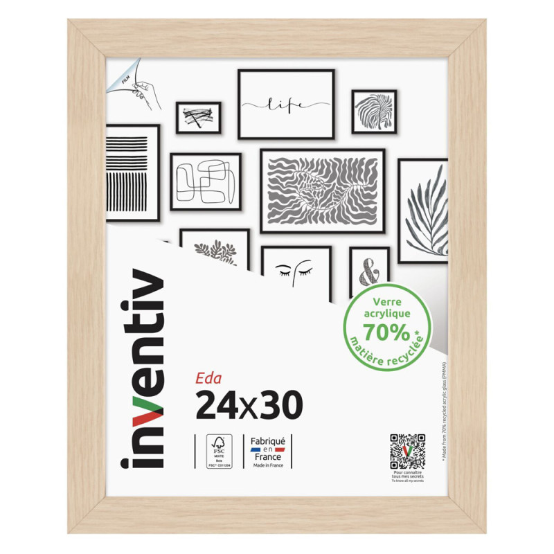 Cadre Eda naturel 24 x 30 cm INVENTIV