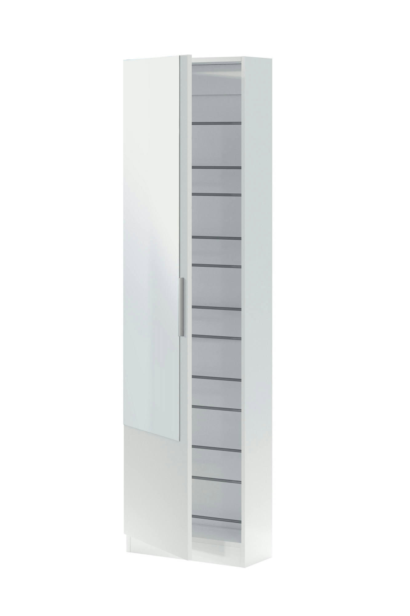 DCOZZOL - Meuble à chaussures 1 porte effet bois blanc