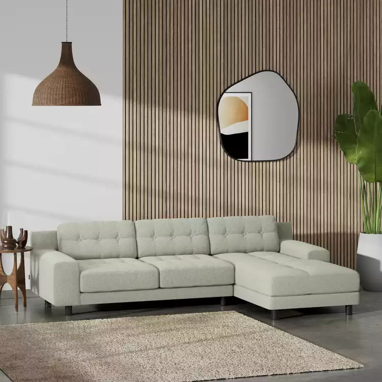 Habitat Hendricks Right Hand Corner Sofa - Sage Green