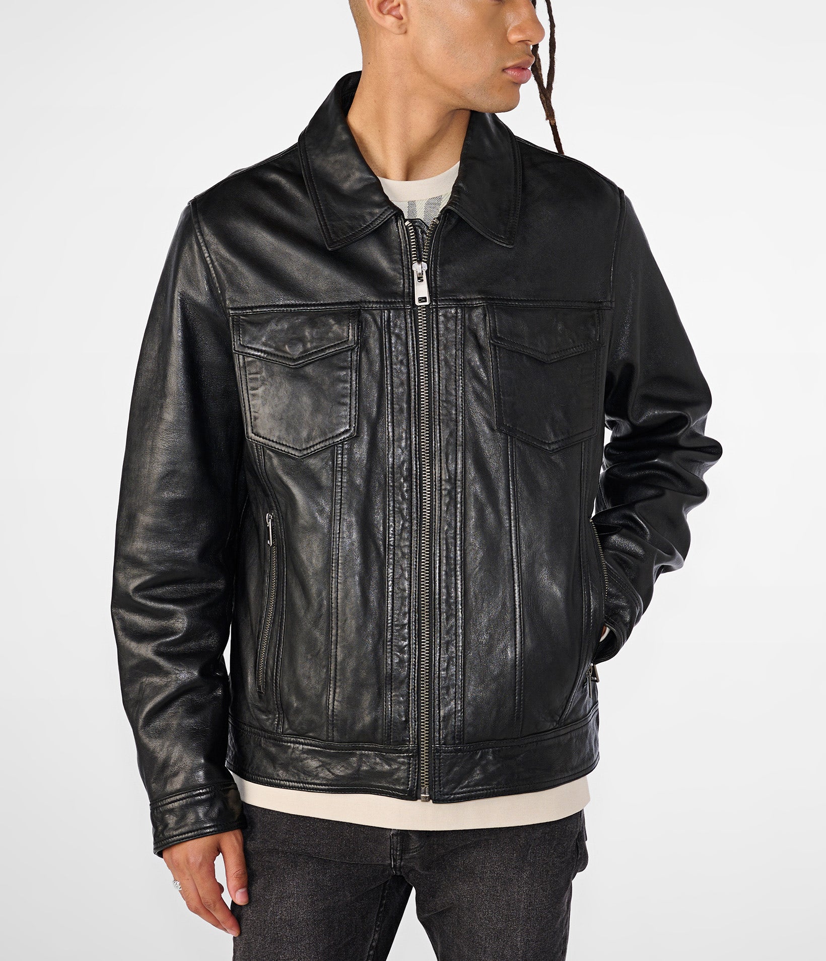 Greg Front Zip Trucker Jacket