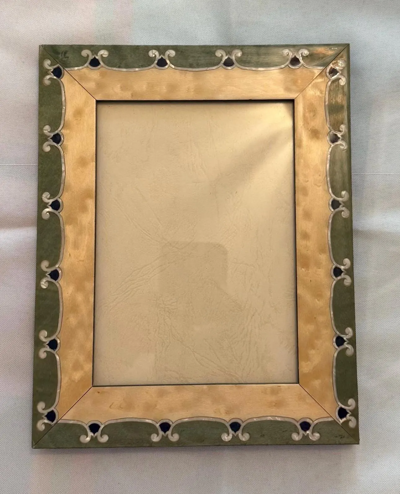 Sorrento Italy Marquetry wooden Frame Cream with Green design