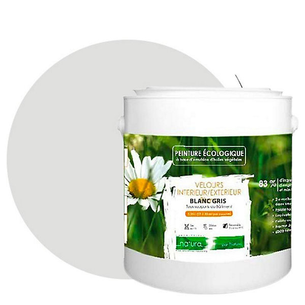 Blanc Gris Peinture interieur exterieur aspect velours Natura Blanc Gris - 2.5L - 2.5L