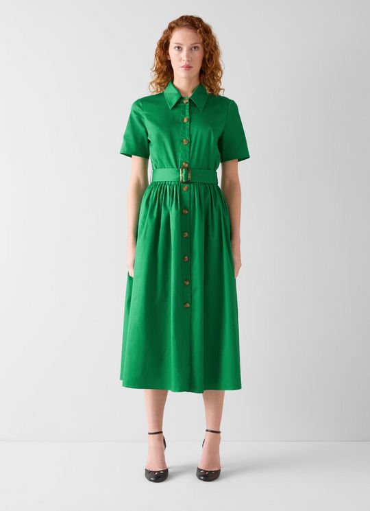 Calder Green CottonShirtdress