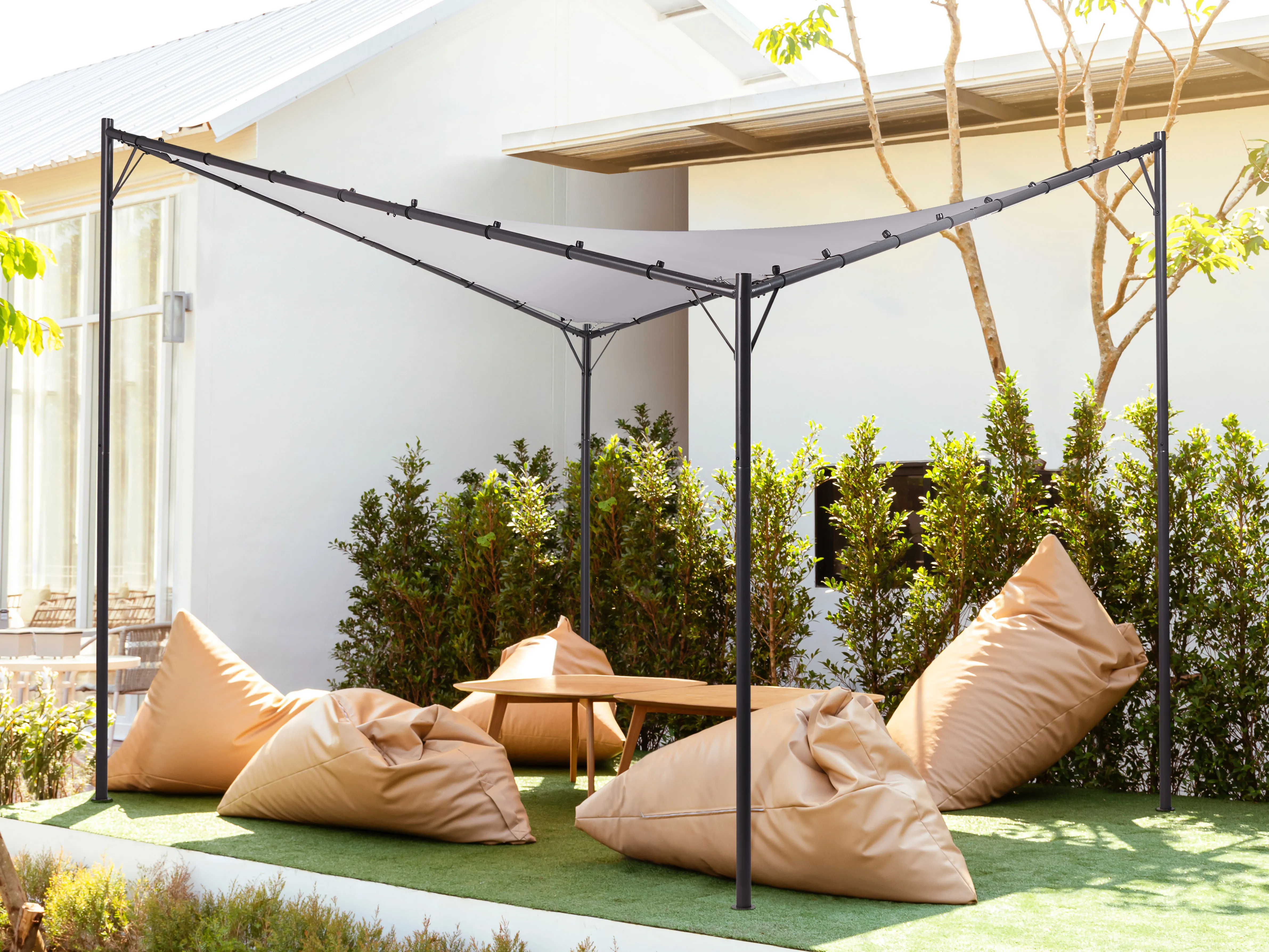 Gazebo AVENTINE Metal 300 cm 300 cm Grey