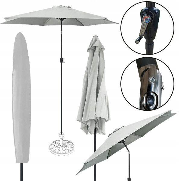 Duży regulowany parasol ogrodowy 300cm Orlando   pokrowiec beżowy