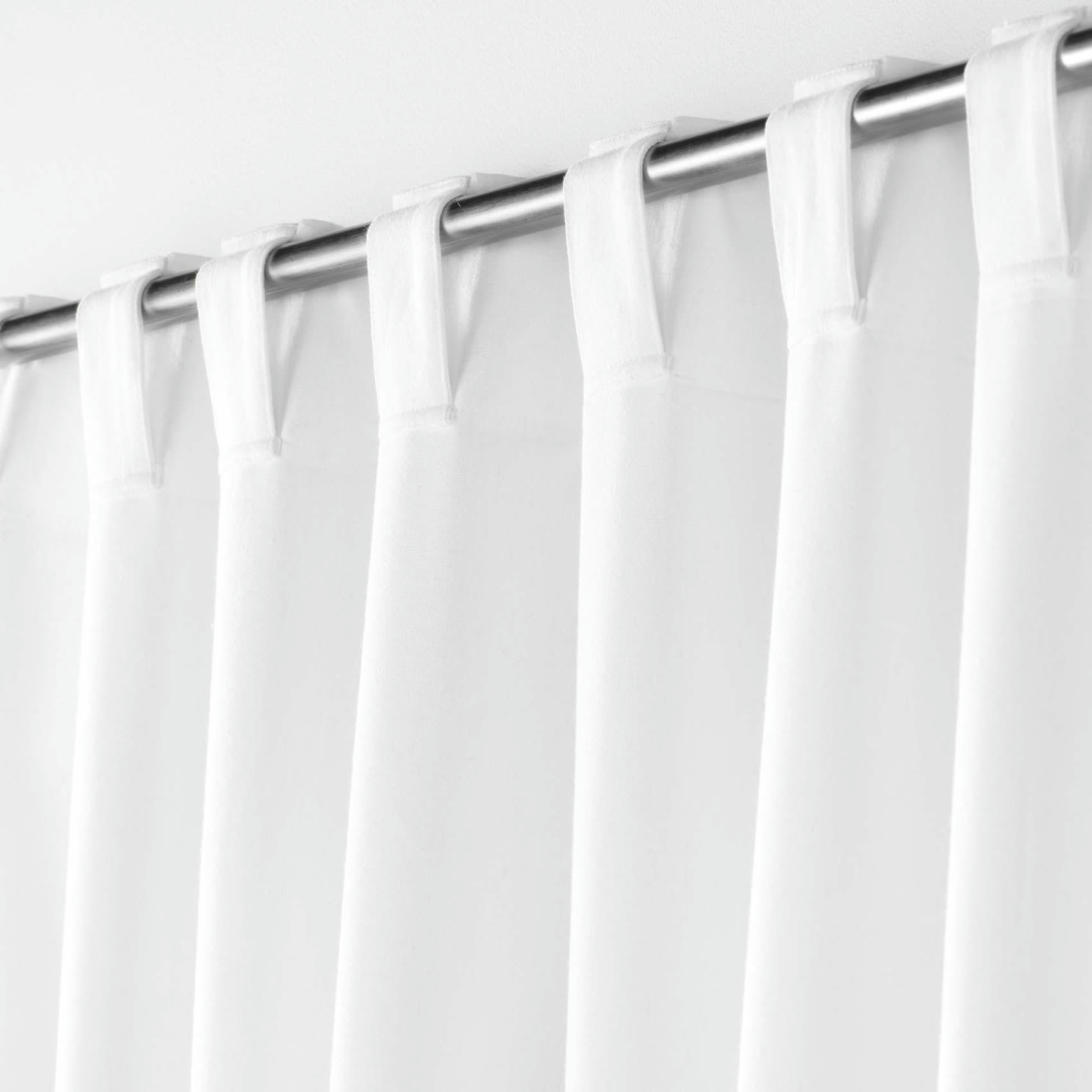 - Rideau voilage surfilé passants cachés coton blanc 140x240 cm