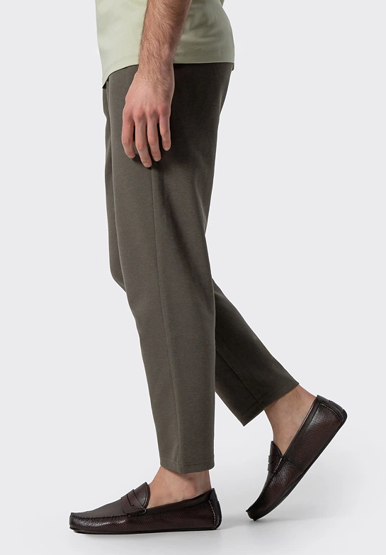 Męskie półbuty slip-on ze skóry brązowe