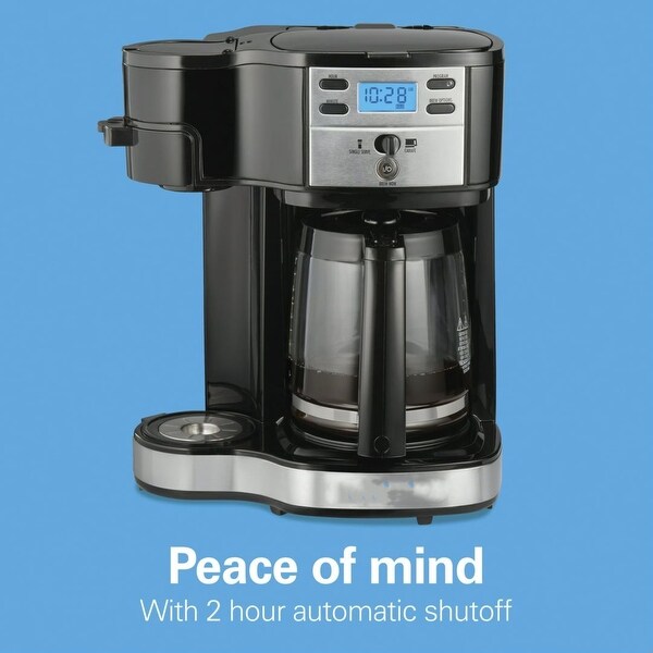2-Way Programmable Coffee Maker, Single-Serve or 12 Cups, Black