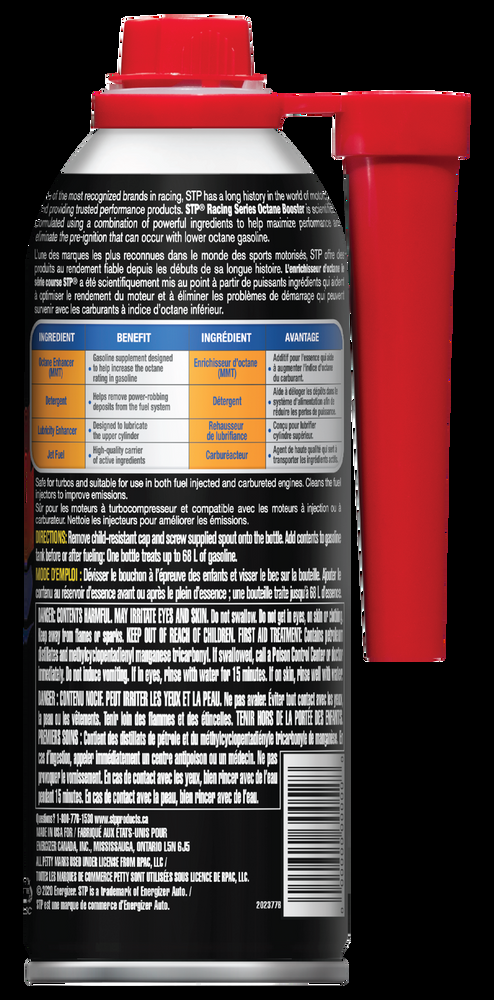 STP Racing Series Octane Booster, Power Formula with Fuel System Cleaner, 473-mL