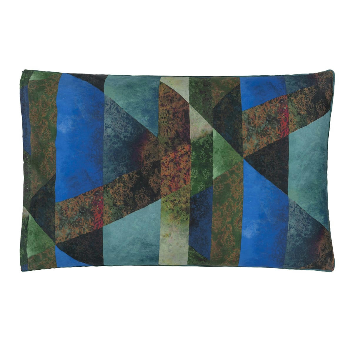 MINAKARI COBALT - Taie d'oreiller en satin de coton bleu 50x75