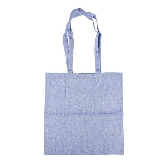 Blue Cotton Tote Shopping Bag 40cm x 38cm