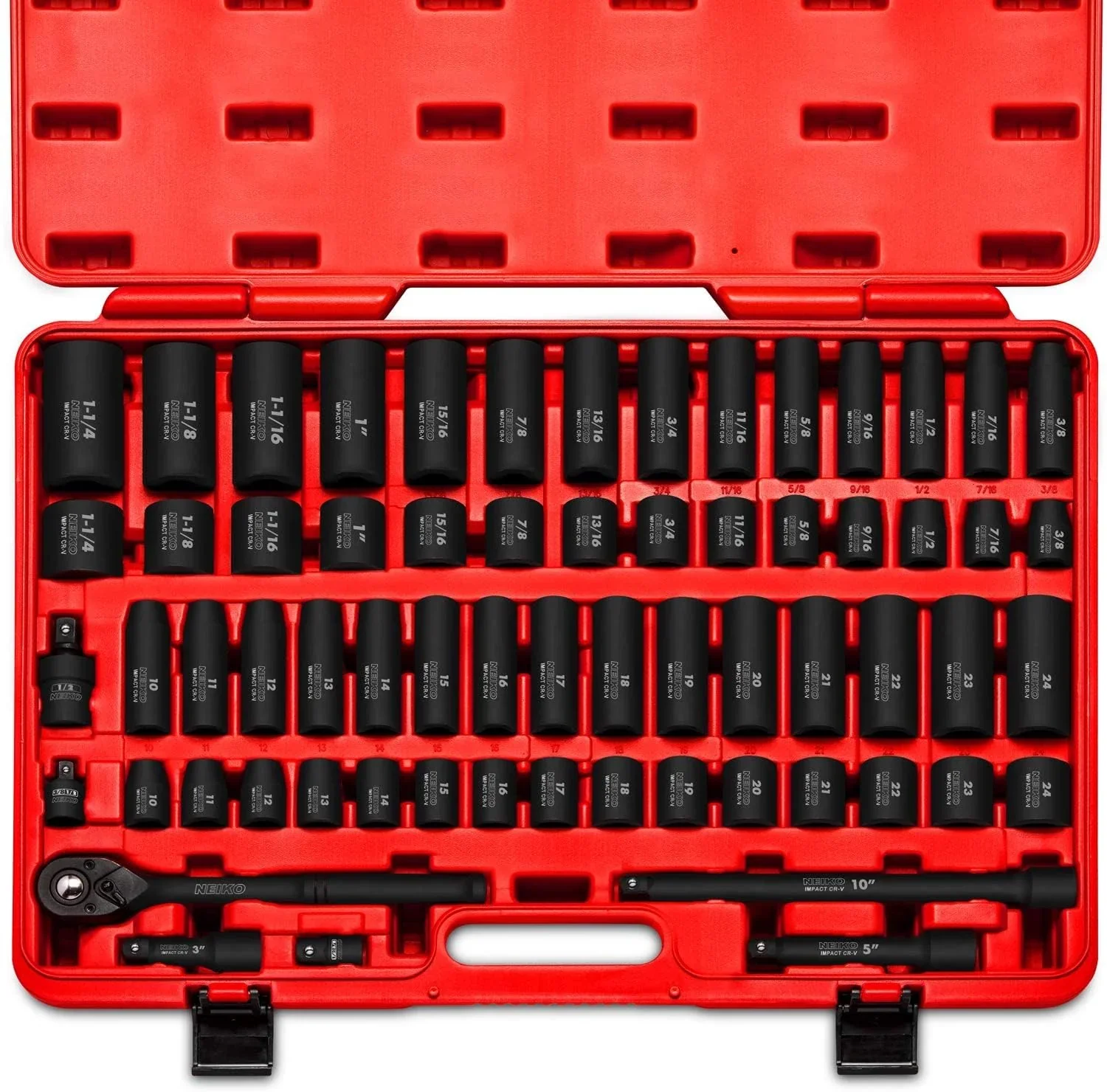 1/2 Drive Master Impact Socket Set, 65 Piece
