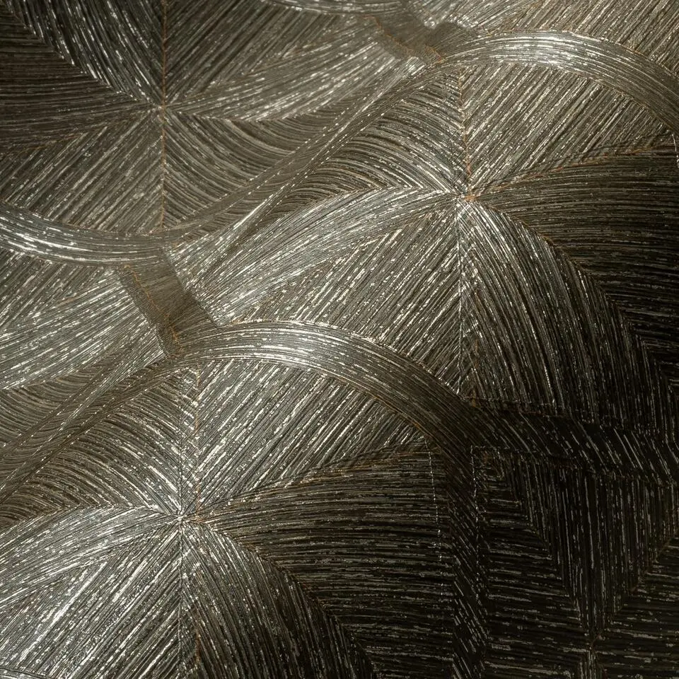 Livingwalls behang geometrische vormen bruin en goud - 53 cm x 10.05 m