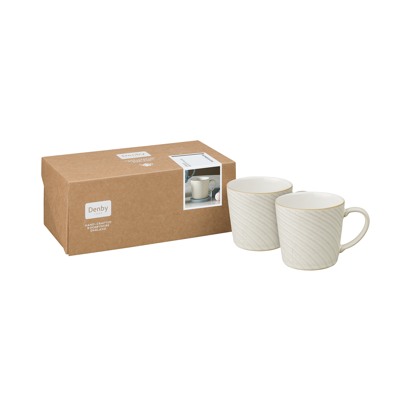 Impression Cream Spiral Mugs - Set Of 2