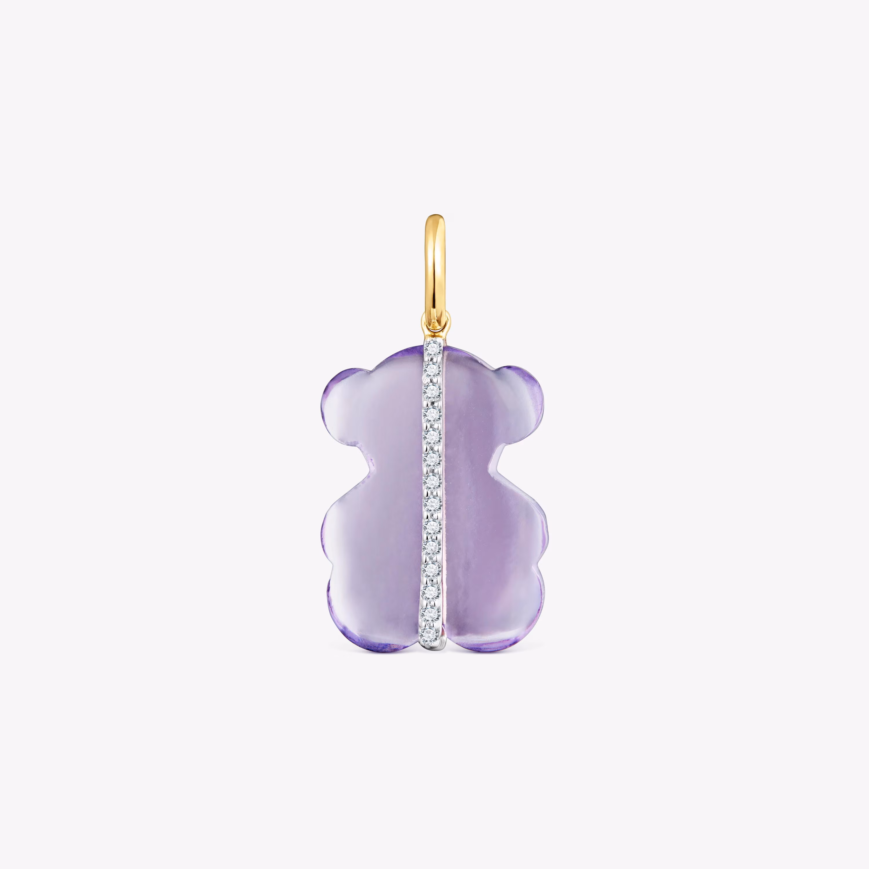 Colgante oso con diamantes, amatista y oro 14 kt Sweet Dolls