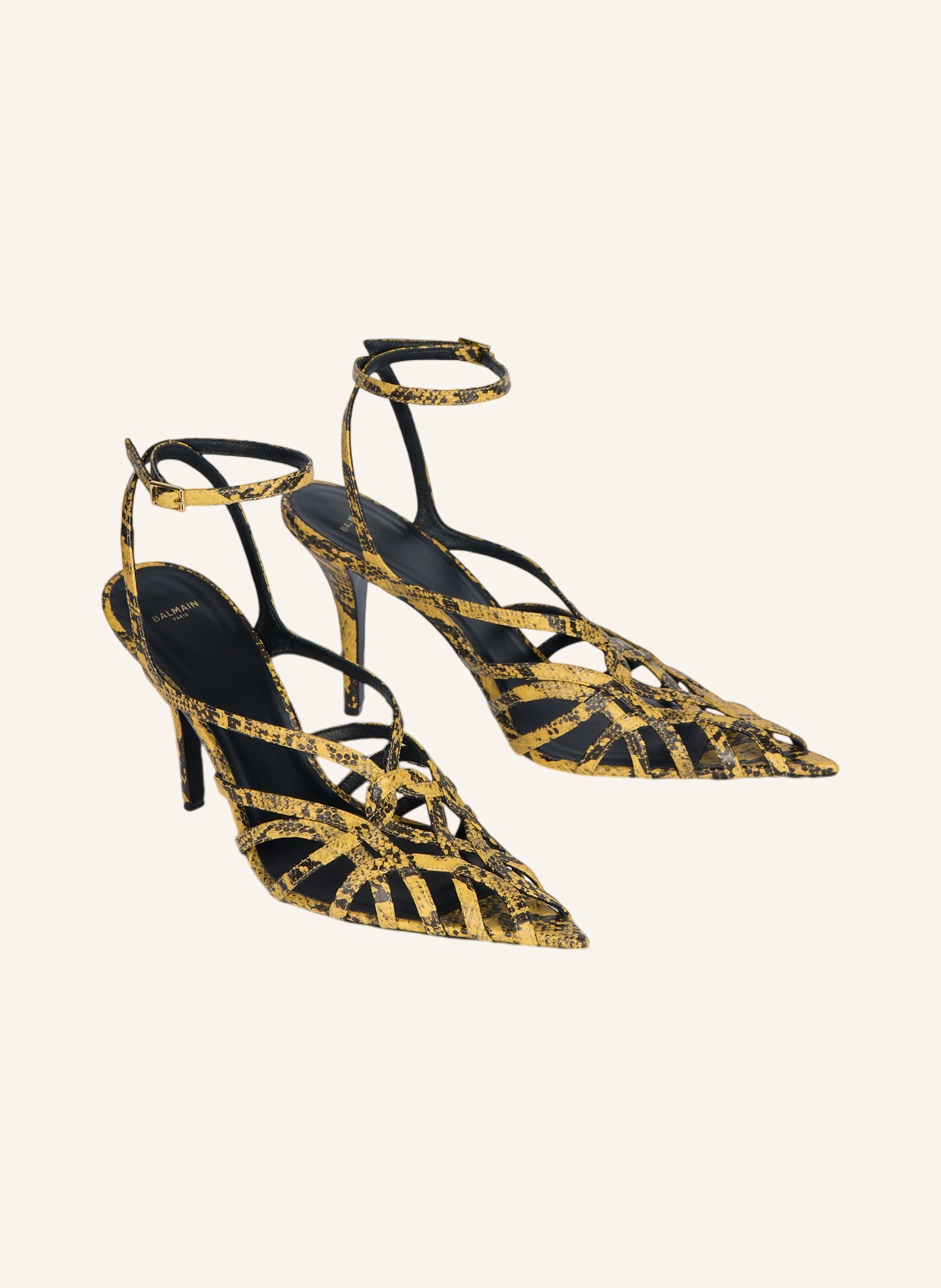 BALMAIN Sandalen Cage aus Leder in Pythonoptik