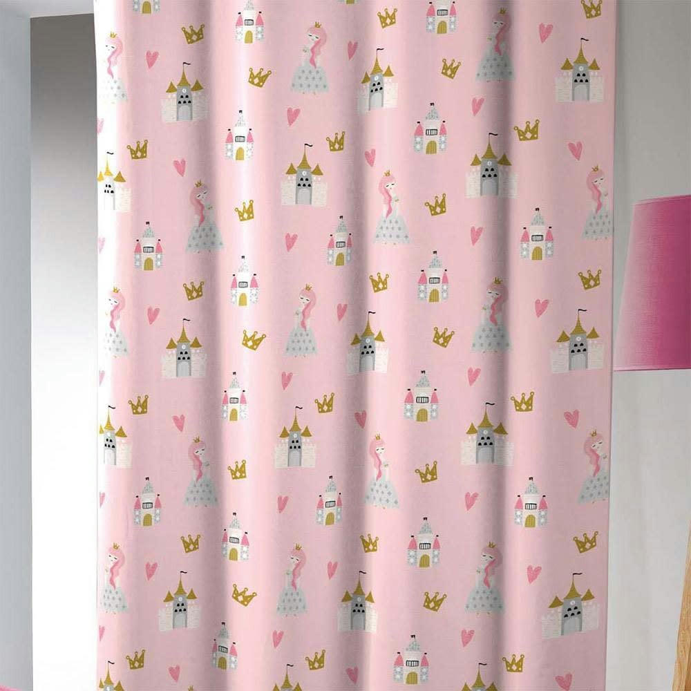 HERMINE - Rideau microfibre rose 140x240cm