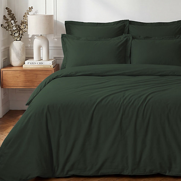 Drap housse bonnet 40 cm en percale cotonPLUSEucalyptus 180x200 cm SOFT PERCALE