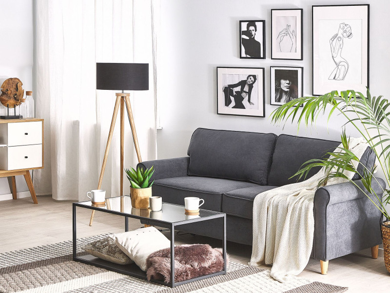 Sofa kanapa 3 osobowa welur szara